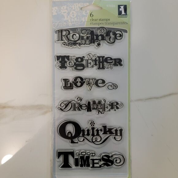 Inkadinkado SCRAPBOOK PHRASES #97826 Clear Cling Stamps Set of 6 NEW - Picture 1 of 5